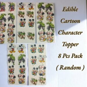 Edible Printed Cartoon Character Topper 8 Pcs Pack ( Random )