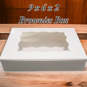 Brownie Box - 9x6x2 (For 6 Large Brownies) Slice Size 3x3