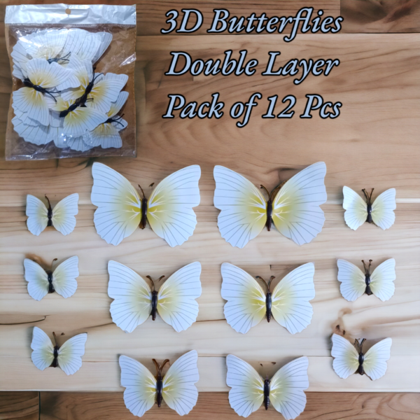 3D Butterflies Double Layer - Pack of 12 Pcs - Image 3