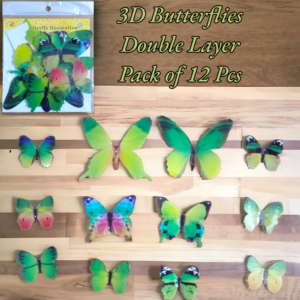 3D Butterflies Double Layer Topper Multi Green for cakes