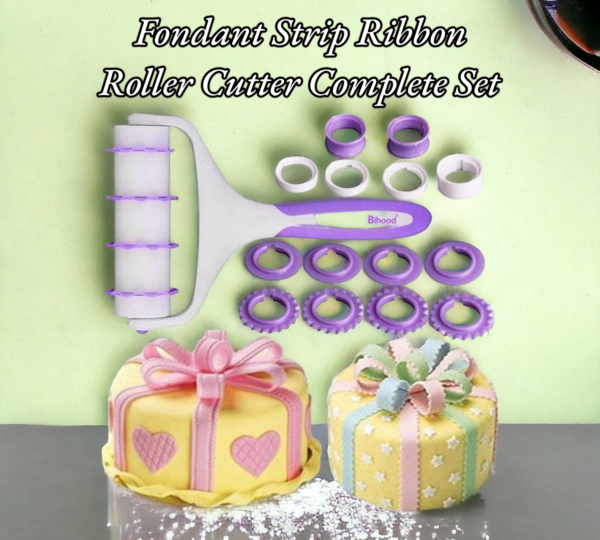 Fondant Strip Ribbon Roller Cutter Complete Set