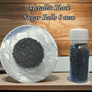 Metallic Black Sugar Balls (0 mm) 30 gm Pack