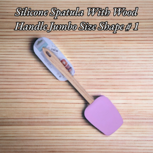 Silicone Spatula With Wood Handle Jumbo Size (Shape # 1)