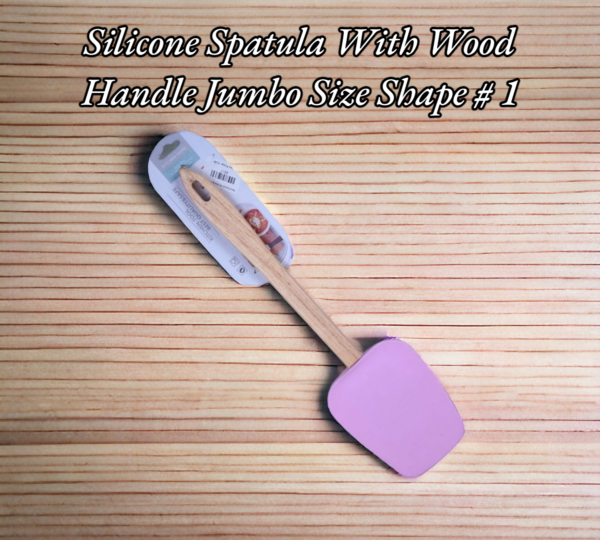 Silicone Spatula With Wood Handle Jumbo Size (Shape # 1)