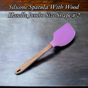 Silicone Spatula With Wood Handle Jumbo Size (Shape # 2)