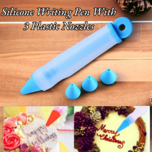 Silicone Writing Pen With 3 Plastic Nozzles