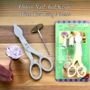 Flower Nail And Scissor With Two Icing Nozzle