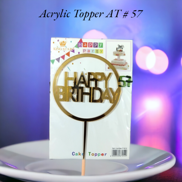 Acrylic Topper AT # 57 (Happy Birthday)