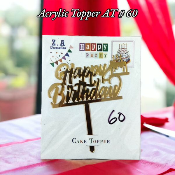 Acrylic Topper AT # 60 (Happy Birthday)