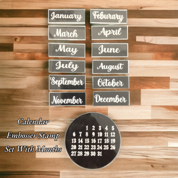 Calendar Embosser Stamp Set With Months