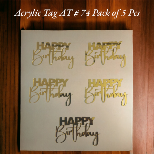 Acrylic Tag AT # 74 Pack of 5 Pcs