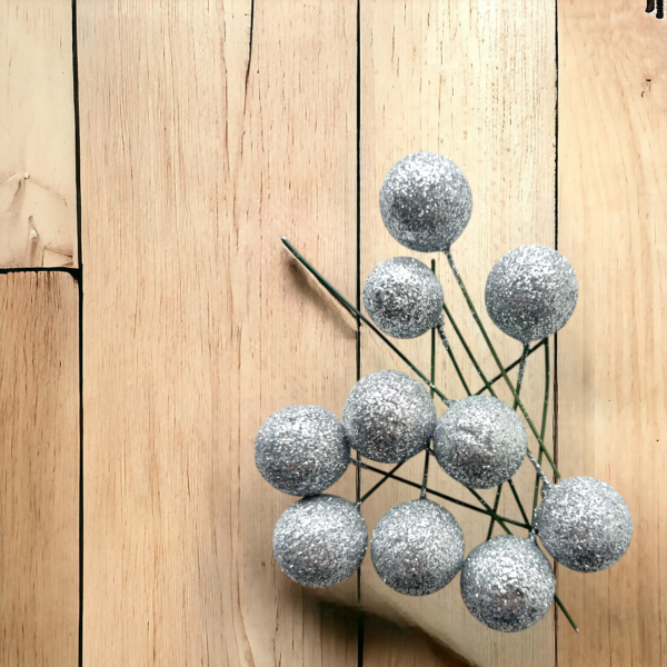 Glitter Faux Balls Pack of 20 Pcs - Image 2