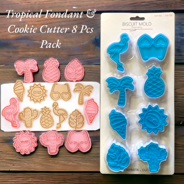 Tropical Fondant & Cookie Cutter 8 Pcs Pack