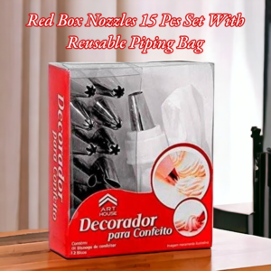 Red Box Nozzles 15 Pcs Set With Reusable Piping Bag