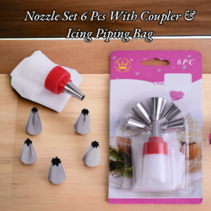 Nozzle Set 6 Pcs With Coupler & Icing Piping Bag