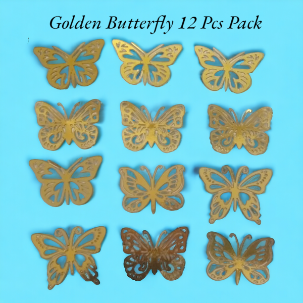 Golden Butterfly 12 Pcs Pack