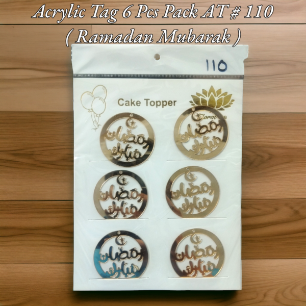 Acrylic Tag AT # 110 (Ramadan Mubarak) (Urdu) (6pcs)
