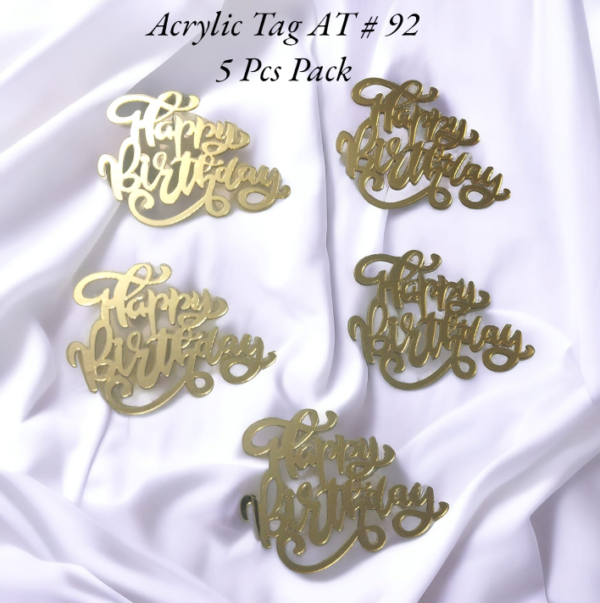 Acrylic Tag AT # 92 (Happy Birthday) (5pcs)