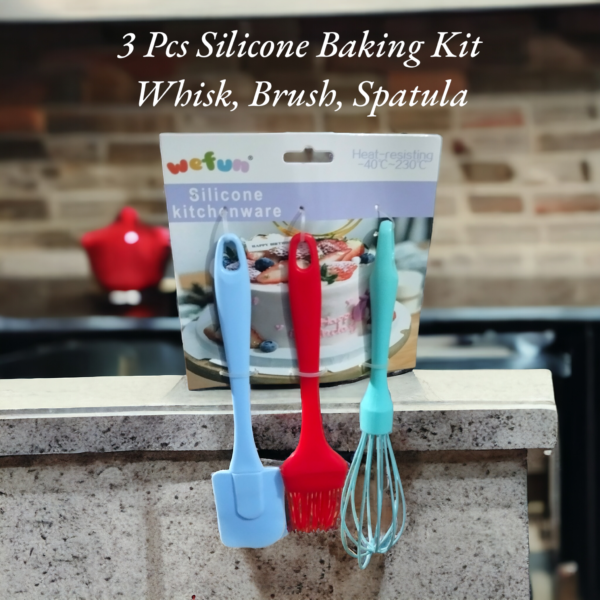 Silicone Baking Kit (Whisk, Brush & Spatula) (3pcs)