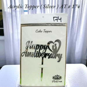 Acrylic Topper AT # 174 (Happy Anniversary) (Silver)