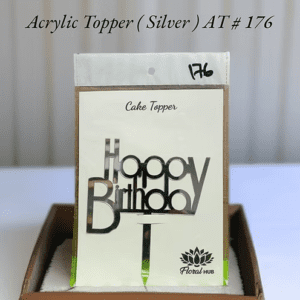 Acrylic Topper AT # 176 (Happy Birthday) (Silver)