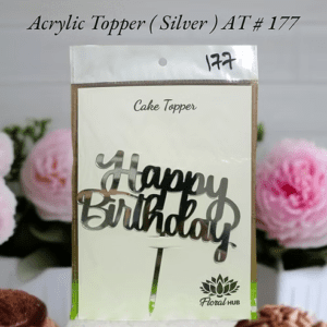 Acrylic Topper AT # 177 (Happy Birthday) (Silver)