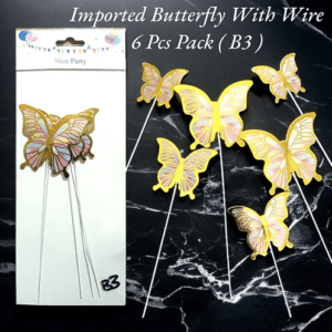 Butterfly With Wire 6 Pcs Pack (Imported) - B3