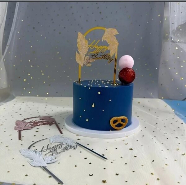 Acrylic Topper AT # 155 (Happy Birthday) (Silver) - Image 3