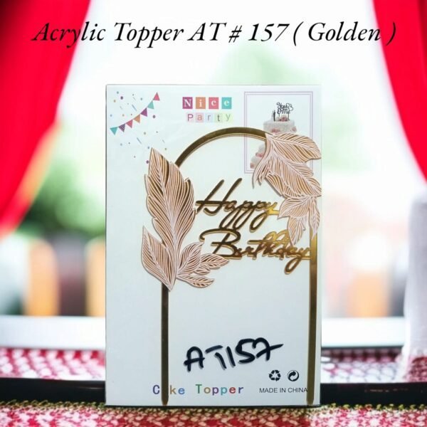Acrylic Topper AT # 157 (Happy Birthday) (Gold)