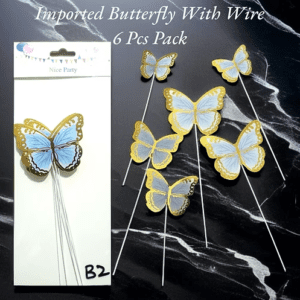 Butterfly With Wire 6 Pcs Pack (Imported) - B2