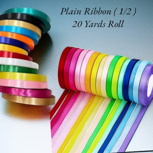 Plain Ribbon (1/2 Inch) 20 Yards Roll