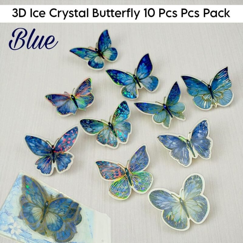 3D Ice Crystal Butterfly 10 Pcs Pack