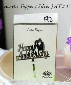 Acrylic Topper AT # 172 (Happy Anniversary) (Silver)