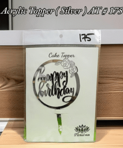 Acrylic Topper AT # 175 (Happy Birthday) (Silver)