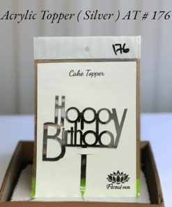 Acrylic Topper AT # 176 (Happy Birthday) (Silver)