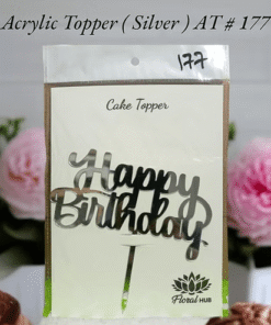 Acrylic Topper AT # 177 (Happy Birthday) (Silver)