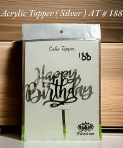 Acrylic Topper AT # 188 (Happy Birthday) (Silver)