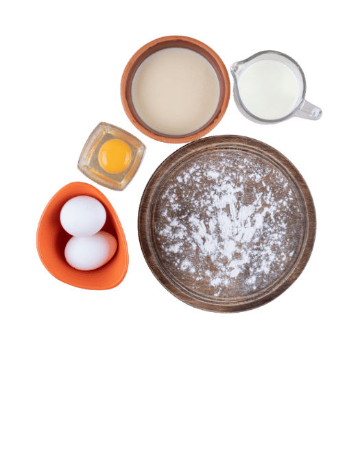 Baking Ingredients, Milk, Eggs, Powder