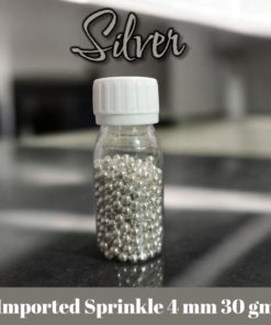 Imported Sprinkle Silver 4 mm  30 gm