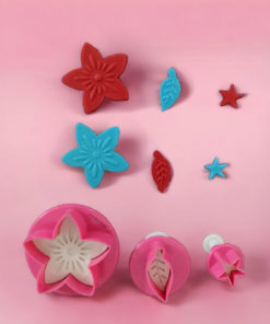 Flower, Leaf, Star Decoration Plunger Cutter 3 Pcs Set