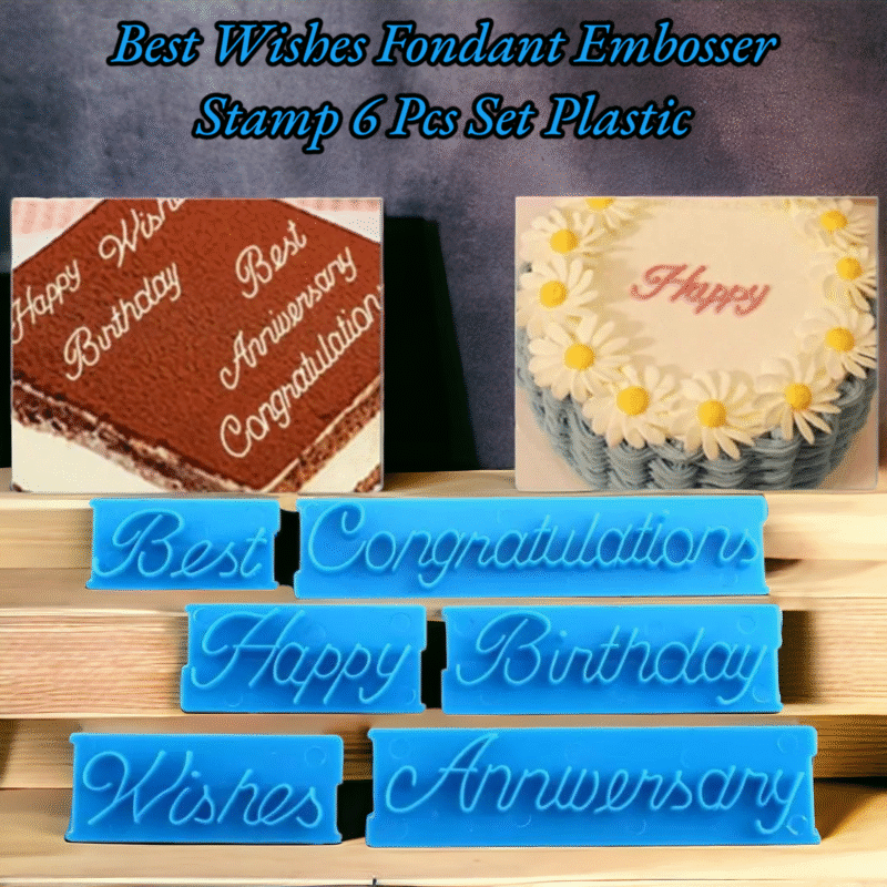 Best wishes Fondant Embosser Stamp 6 Pcs Set plastic