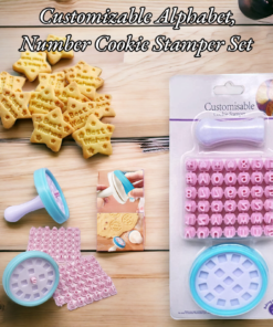 Customizable Alphabet, Number Cookie Stamper Set