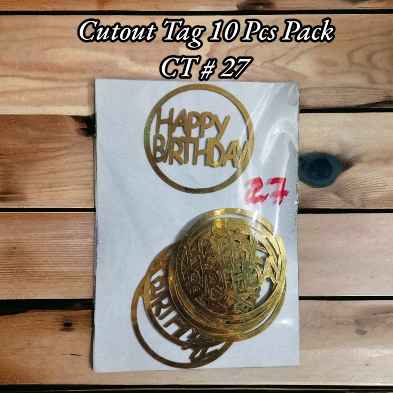 Cutout Tag 10 Pcs Pack CT # 27 (Happy Birthday Round)