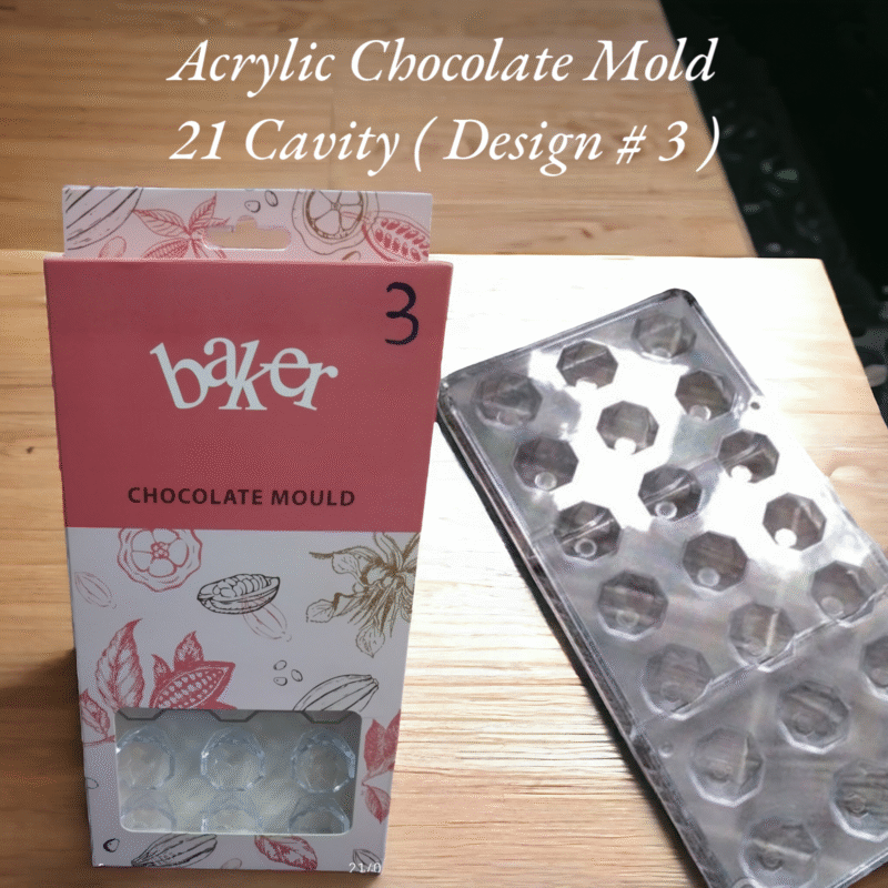 Acrylic Chocolate Mold 21 Cavity ( Design # 3 )