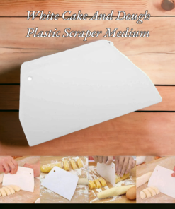 White Cake And Dough Plastic Scraper Medium