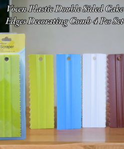 Vocen Plastic Double Sided Cake Edges Decorating Comb 4 Pcs Set