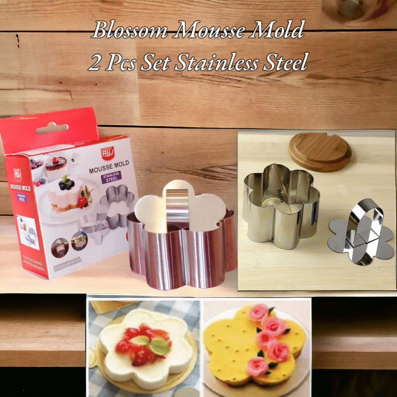 Blossom Mousse Mold 2 Pcs Set Stainless Steel