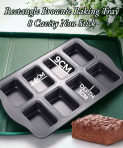 Rectangle Brownie Baking Tray 8 Cavity Non Stick