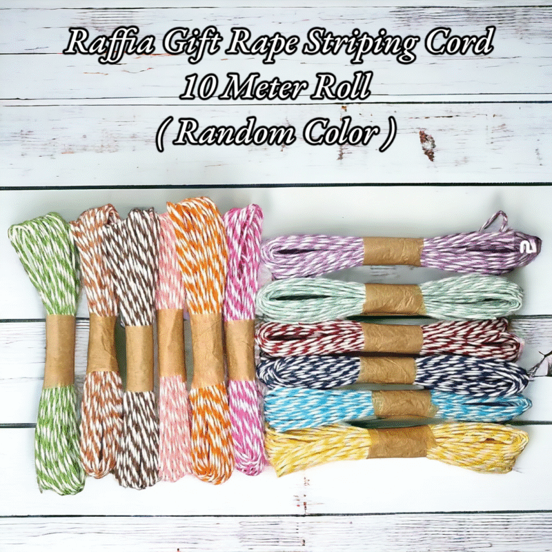 Raffia Gift Rape Striping Cord 10 Meter Roll ( Random Color )
