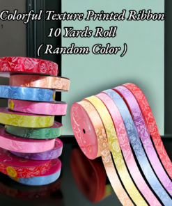 Colorful Texture Printed Ribbon 10 Yards Roll ( Random Color )